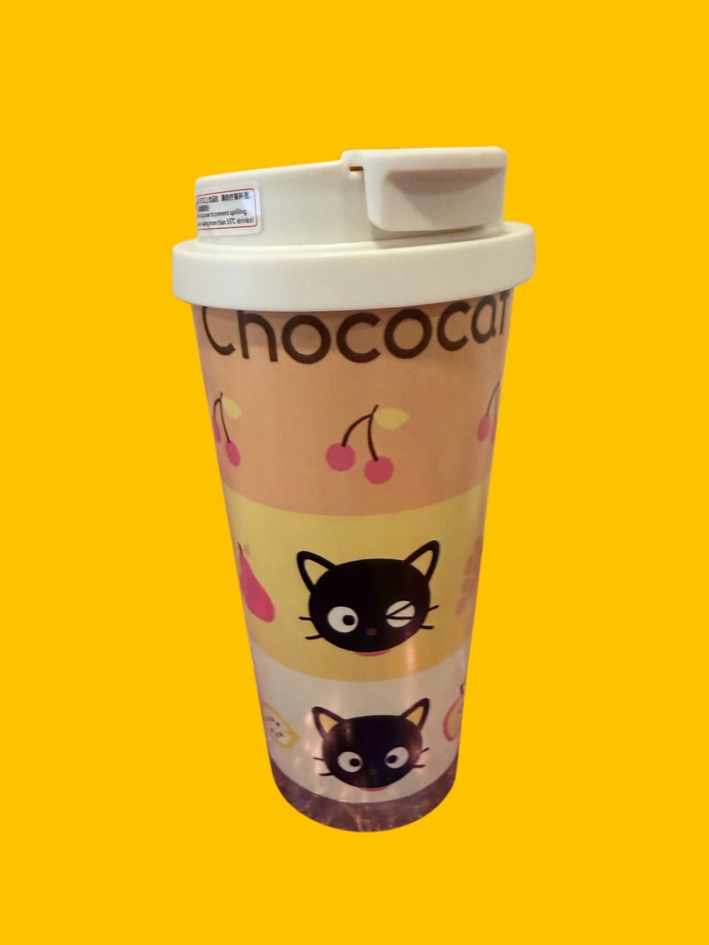 Sanrio Pink Cherry Chococat Travel Mug with White Lid new no box